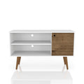 Mid Century Modern Liberty 42 In. 2 Shelf White Tv Stand