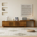 Mid Century Modern Mdf Extendable Tv Stand With Adjustable Panel Storage For Tvs Up To 75 Inches By Gdfstudio