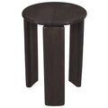 Mid Century Modern Solid Mango Wood Round Accent Table Mocha