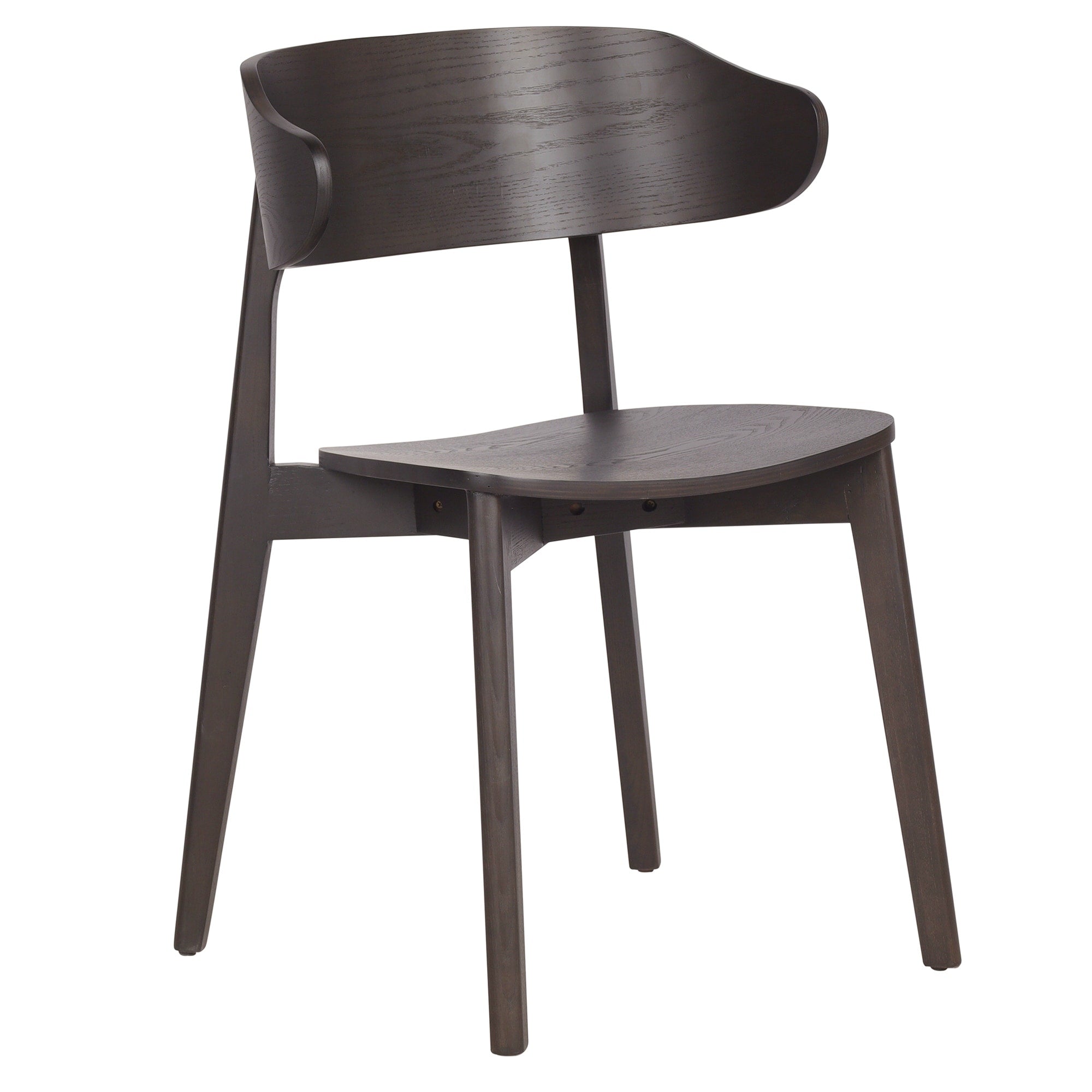 Mid Century Modern Solid Wood And Ash Veneer Dining Chair Set Of 2