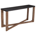 Mid Century Modern Solid Wood Veneer Console Table 58 Mocha And Walnut