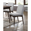 Mid Century Modern Style Dining Chair Set Walnut Finish Upholstered Chairs