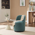 Mid Century Modern Swivel Barrel Chair Linen Upholstered Armless For Kitchen Dining Bedroom