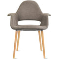 2Xhome Organic Style Upholstered Plastic Chair With Light Brown Natural Wood Legs