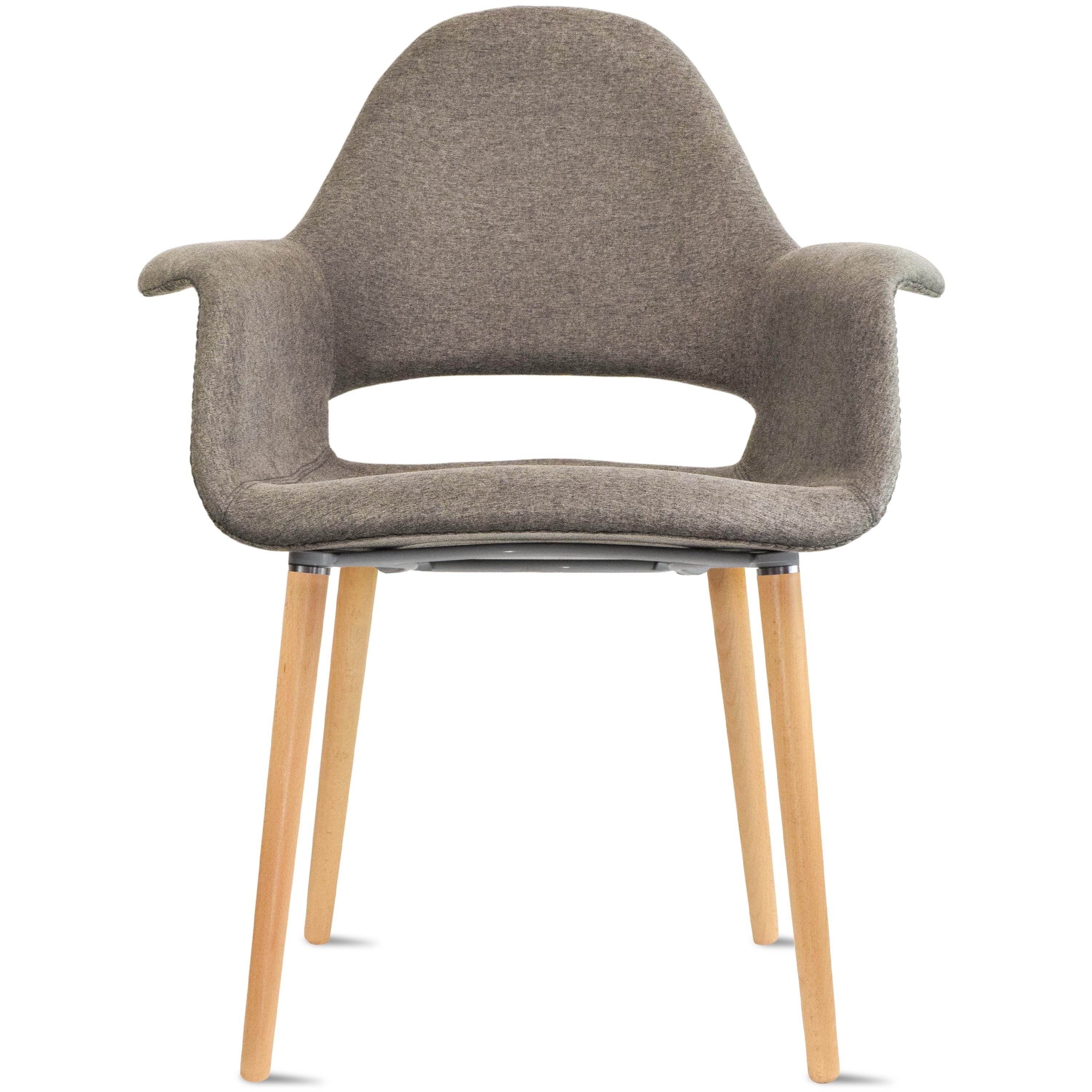 2Xhome Organic Style Upholstered Plastic Chair With Light Brown Natural Wood Legs