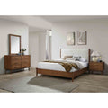 Mid Century Modern Walnut Finish Wooden Bedroom Furniture Set