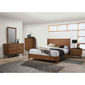 Mid Century Modern Walnut Finish Wooden Bedroom Set