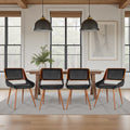 Armen Living Panda Walnut Wood Mid Century Dining Chair