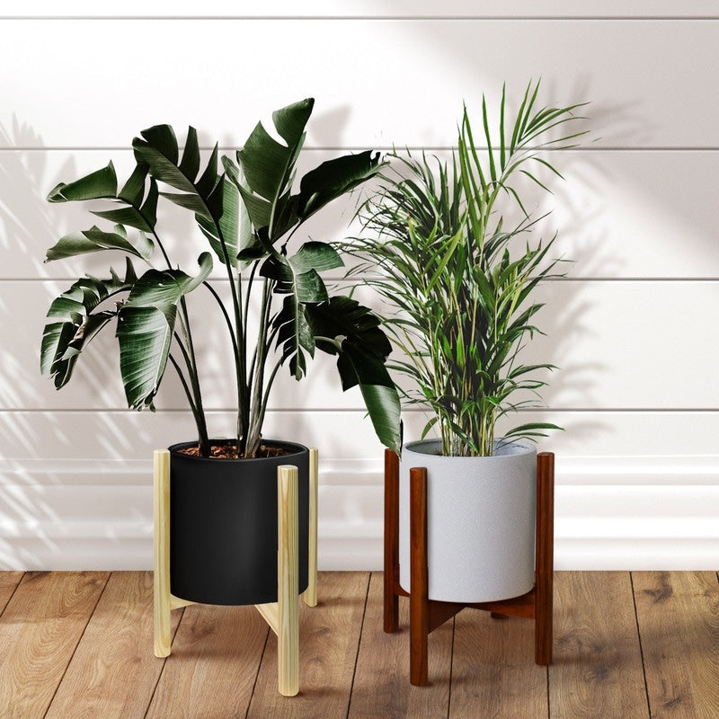 Mid Century Modern Wood Plant Display Stand Fit Up To 12 Plant And Pot Not Included Antique Mahogany 12 W X 16 H