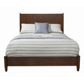 Mid Century Modern Wooden Full Size Bed With Round Legs Brown