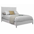 Mid Century Modern Wooden Full Size Bed With Round Legs Gray