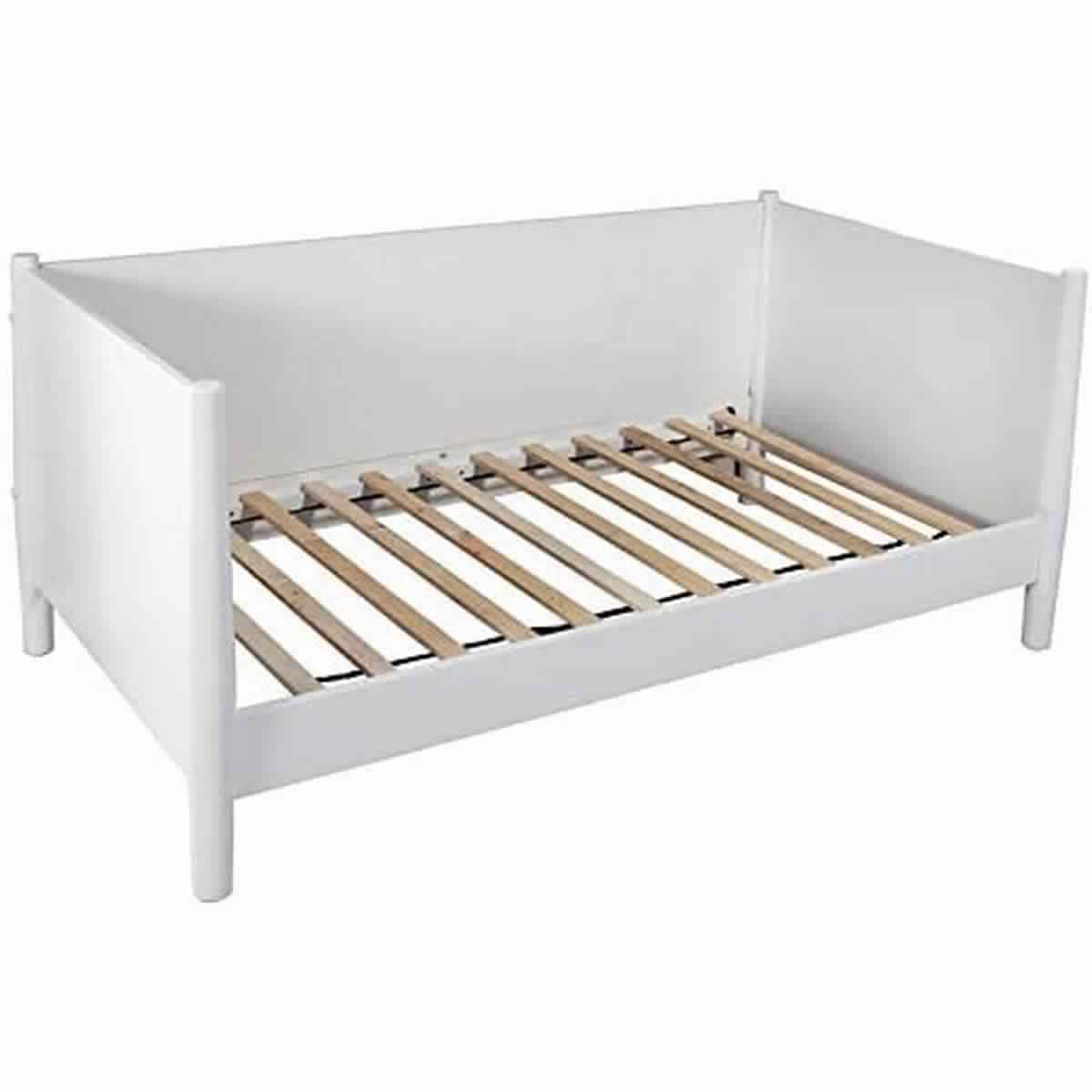 Mid Century Modern Wooden Twin Daybed With Round Legs White