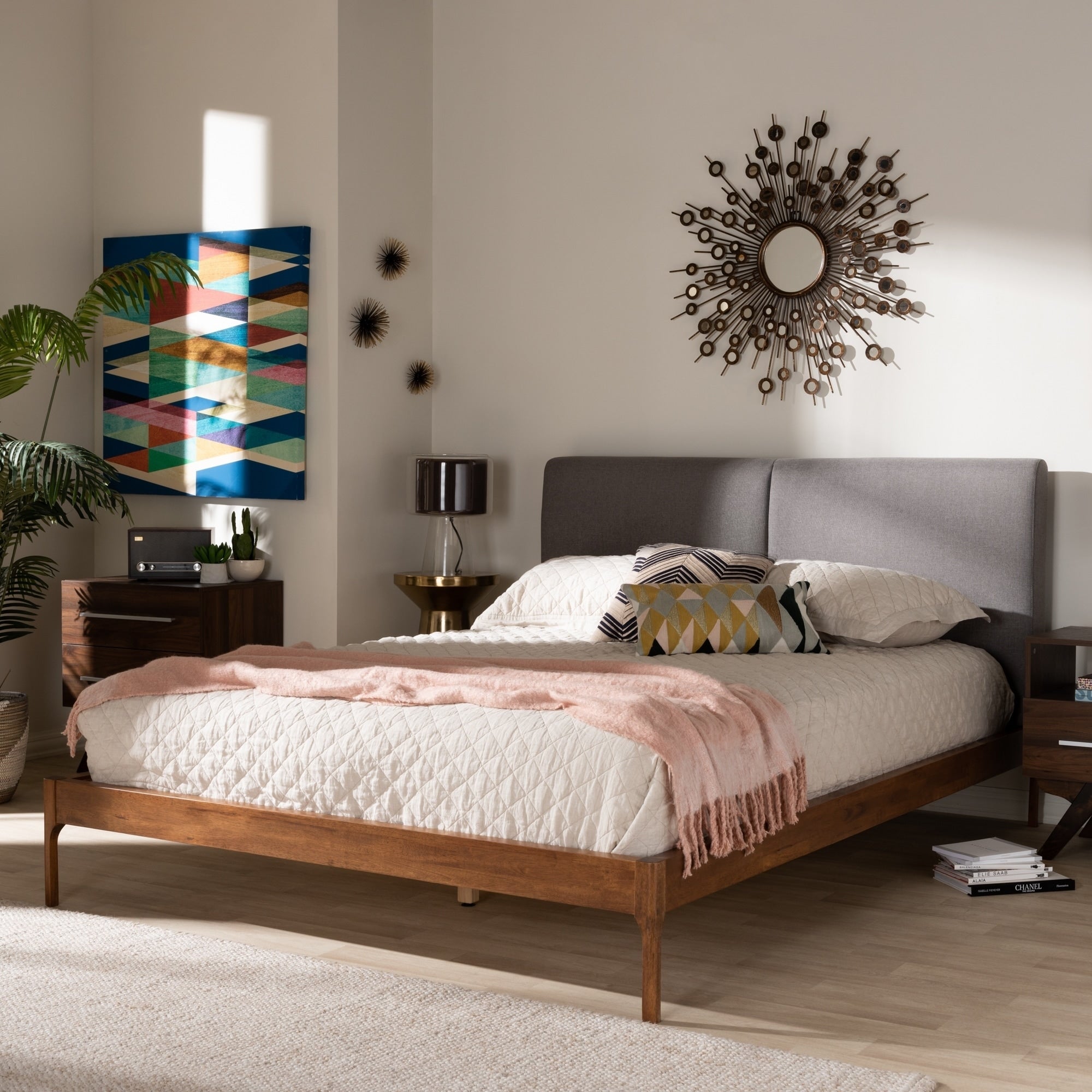 Mid Century Platform Bed By Baxton Studio