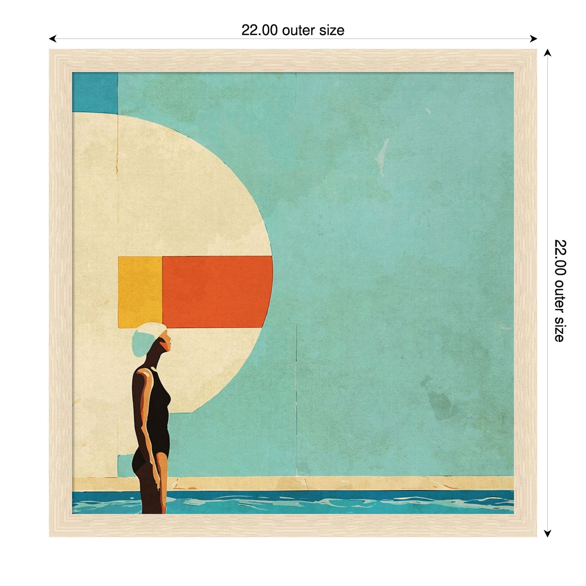 Mid Century Pool By Layla Oz Wood Framed Wall Art Print