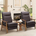 Mid Century Recliner Chair Accent Lounge Chair Solid Wood Frame