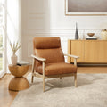 Mid Century Show Wood High Back Leather Chair
