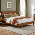Mid Century Solid Bamboo Sled Platform Bed Frame By Harper Bright Designs