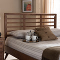 Mid Century Walnut Wood Open Slat Headboard
