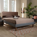 Mid Century Walnut Wood Platform Bed
