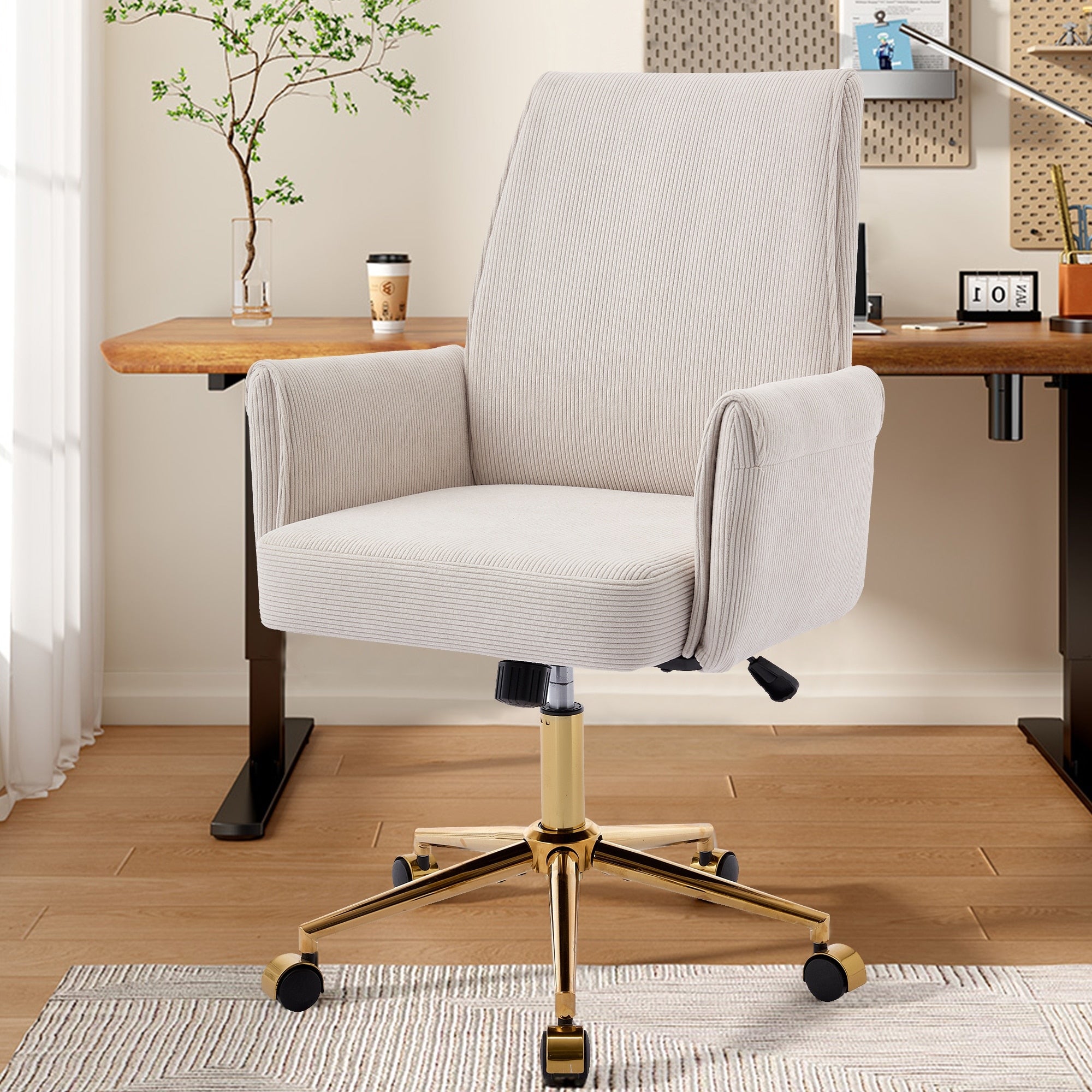Mid Back Liftable Office Chair Striped Fabric Ergonomically Designed The Mid Back Design Provides A Better Sitting Experience