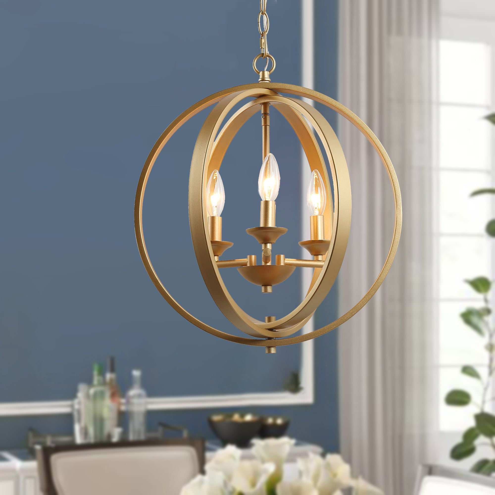 Gold Chandelier With 3 Lights Ceiling Hanging Pendnat Lighting For Kitchen Island N A