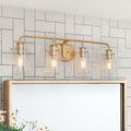Mid Century 4 Lights Bathroom Vanity Lighting Wall Sconce For Powder Room L 31 X E 5.5 X H 9
