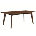 Mid Century Modern Wooden Dining Table Dark Walnut Brown