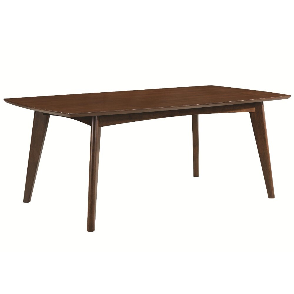 Mid Century Modern Wooden Dining Table Dark Walnut Brown