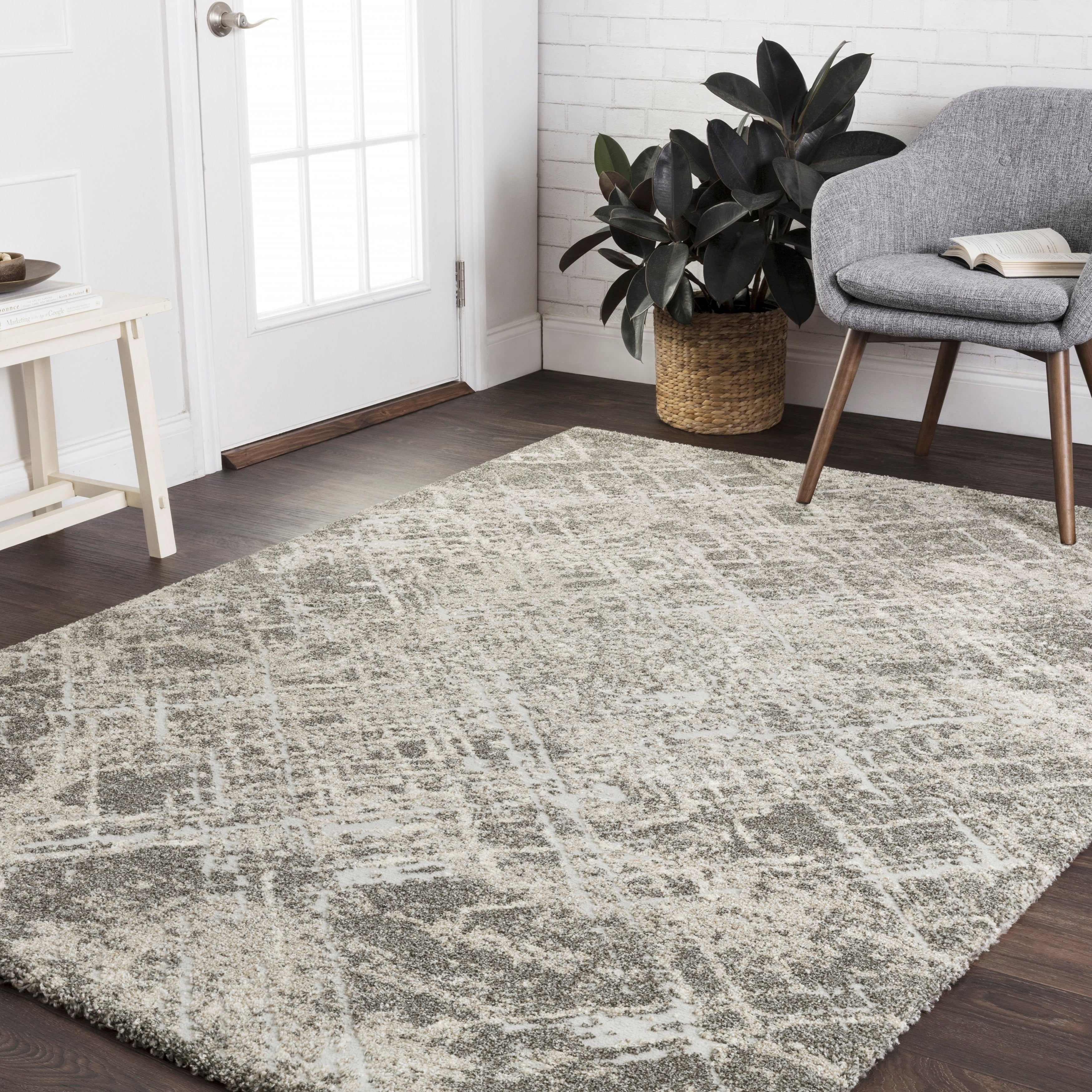 Mid Century Taupe Beige Abstract Rug 810 X 127