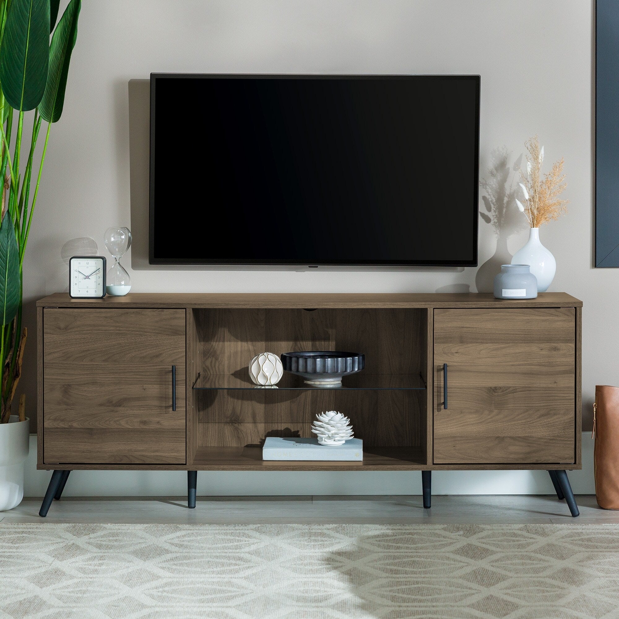 Carson Carrington Mid Century 60 2 Door Tv Console 60 X 16 X 24H