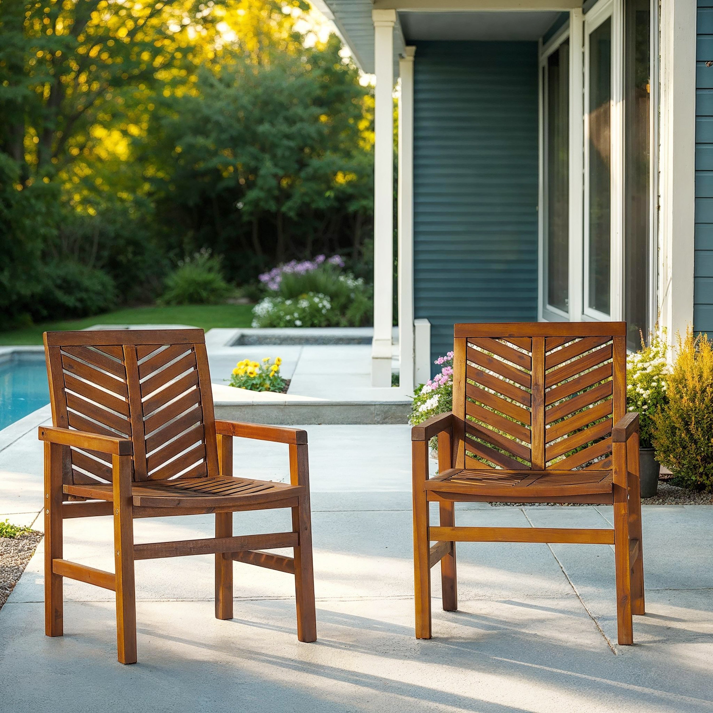 Havenside Home Elephant Point Outdoor Chevron Chair Set Of 2