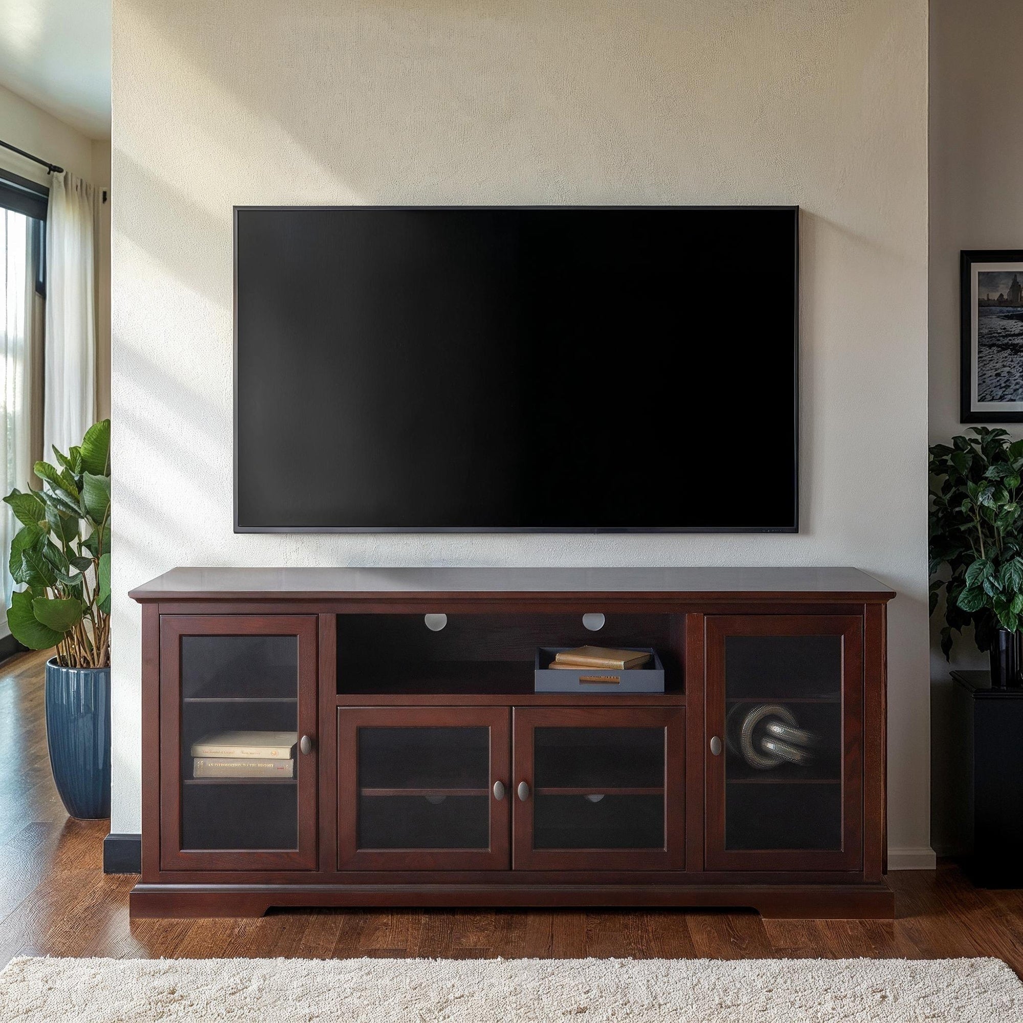 70 Highboy Tv Stand Console Espresso 70 X 16 X 30H