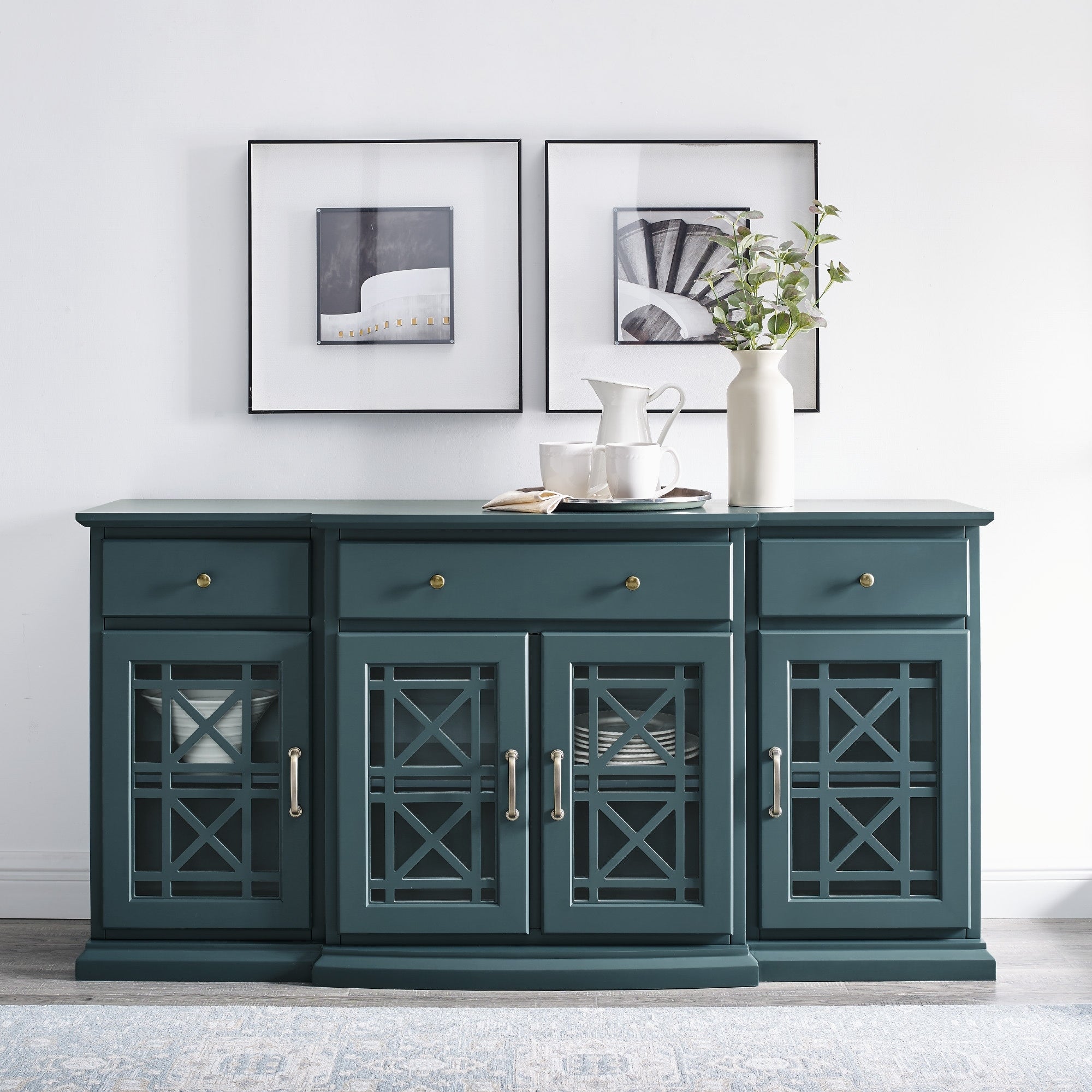 Copper Grove 60 Inch Breakfront Fretwork Sideboard
