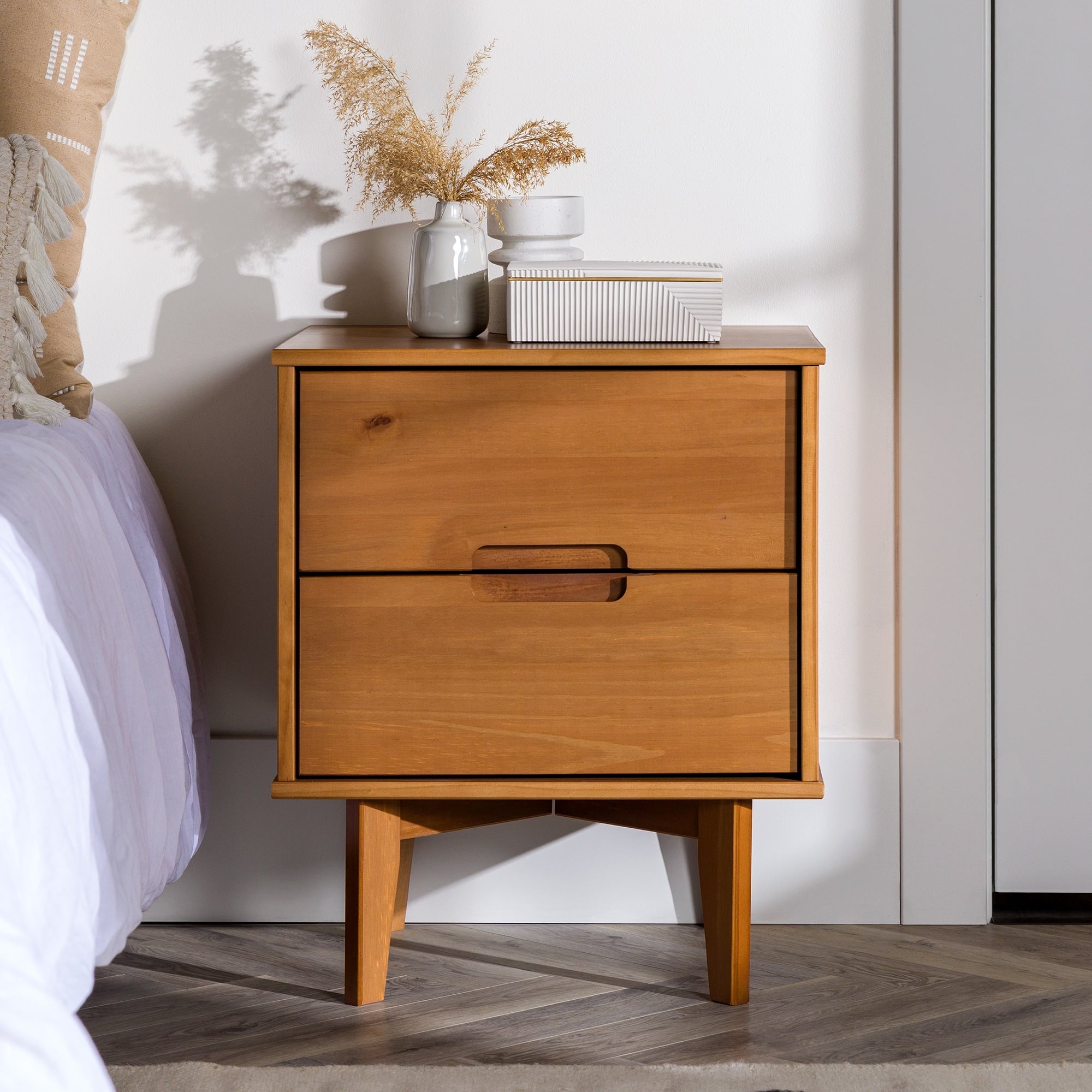 Carson Carrington Longyearbyen 20 Inch Mid Century 2 Drawer Nightstand