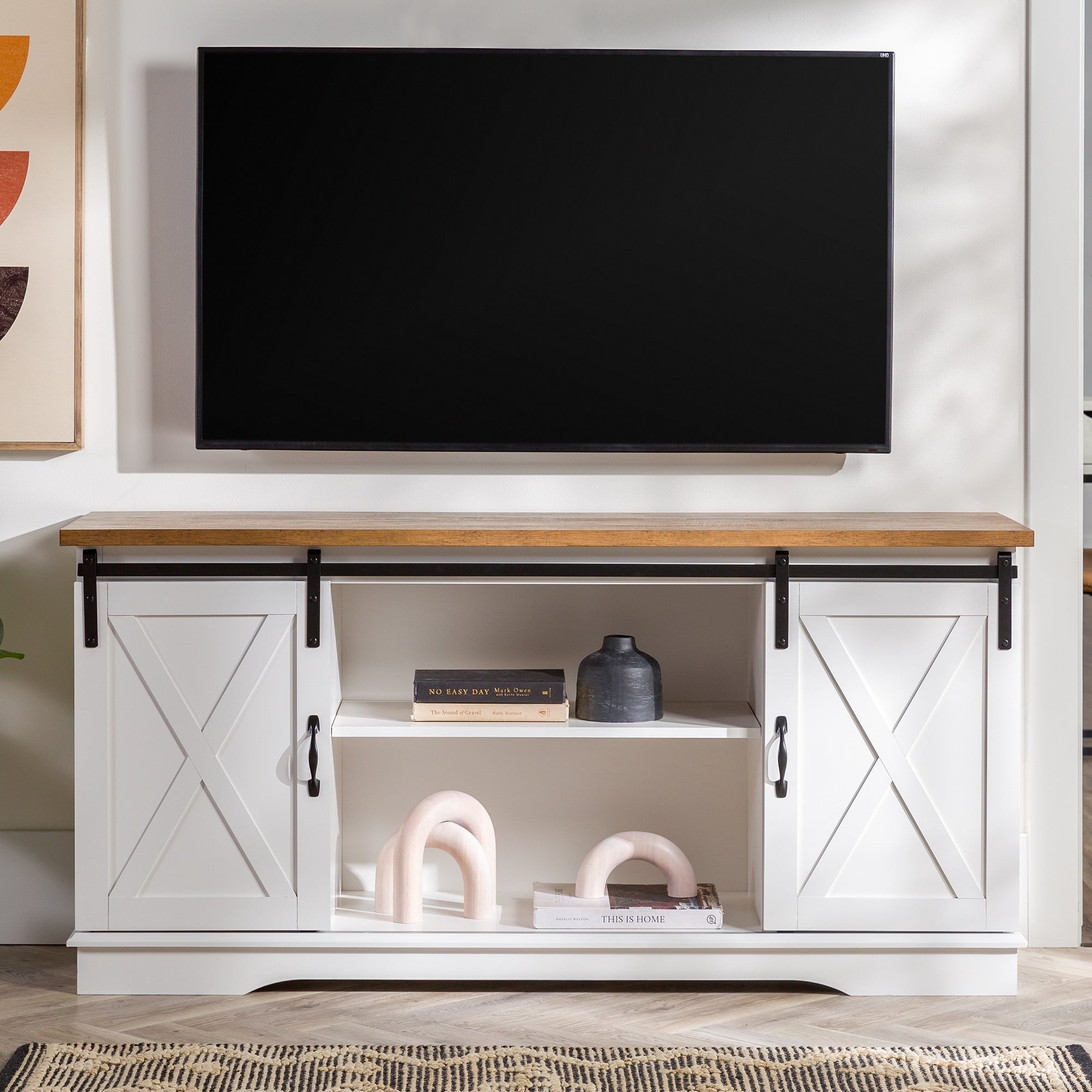 The Gray Barn Wind Gap 58 Sliding Barn Door Tv Console