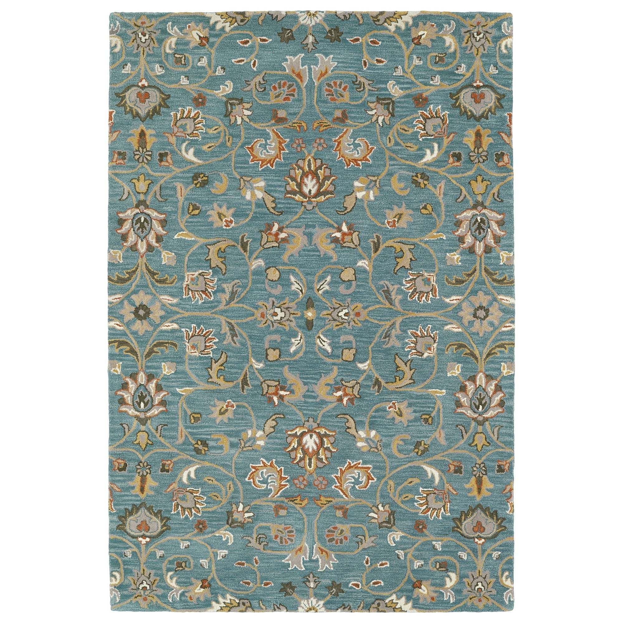 Hand Tufted Perry Turquoise All Over Wool Rug 9 X 12