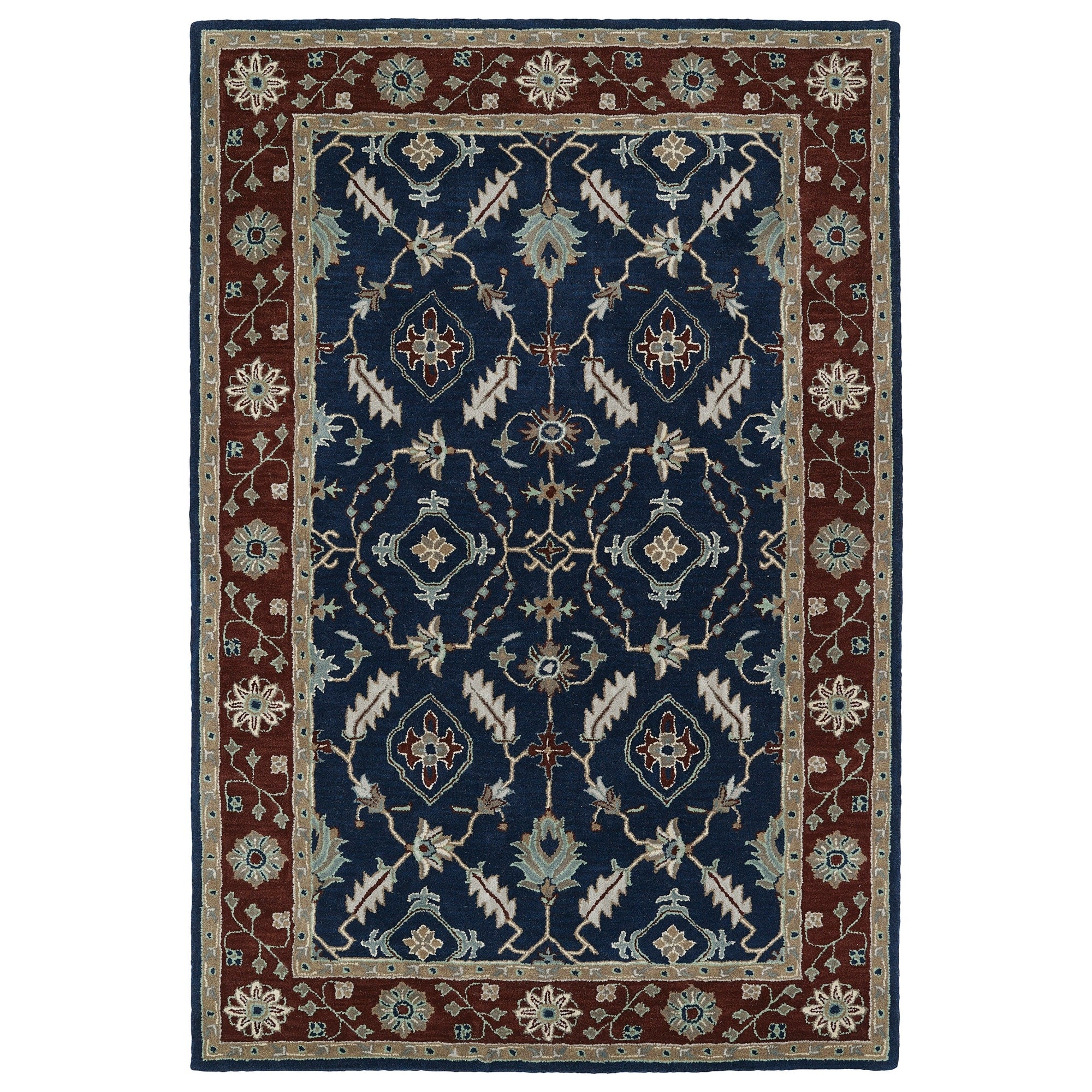 Hand Tufted Perry Navy Global Wool Rug 9 X 12