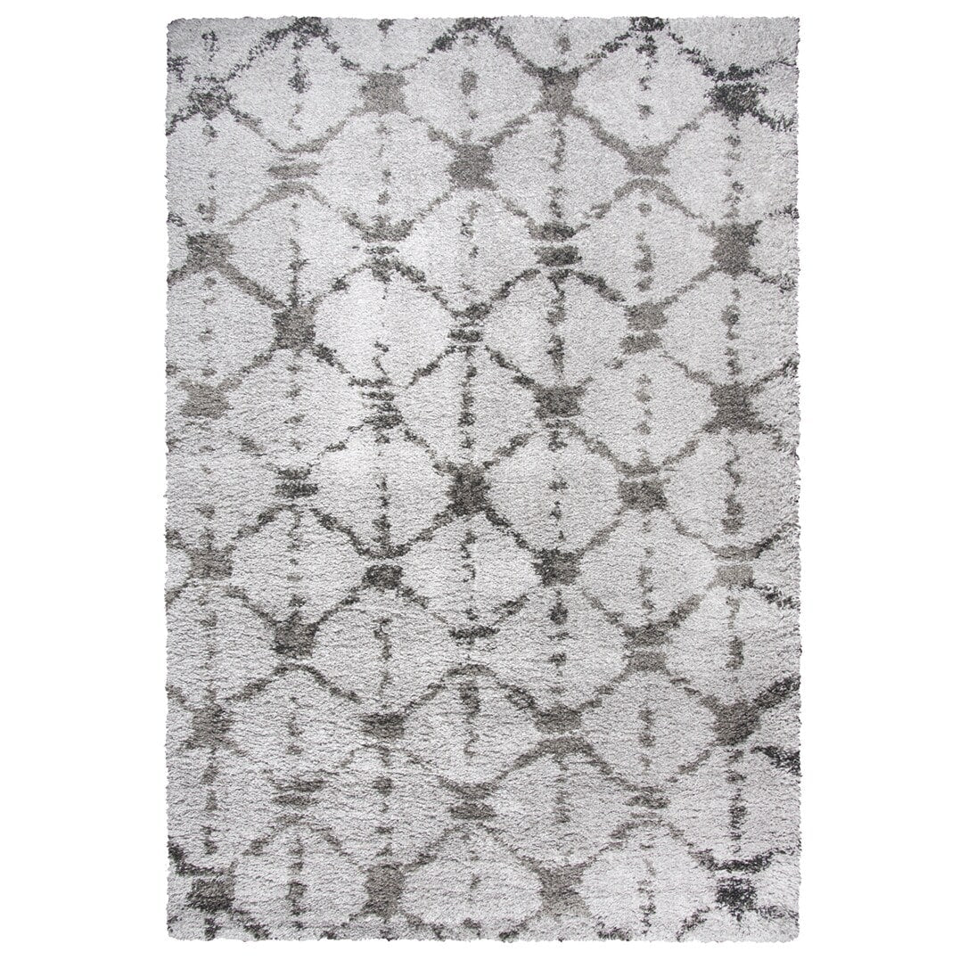 Adana Dark Grey Ivory Diamond Geometric Area Rug 53 X 73 53 X 73