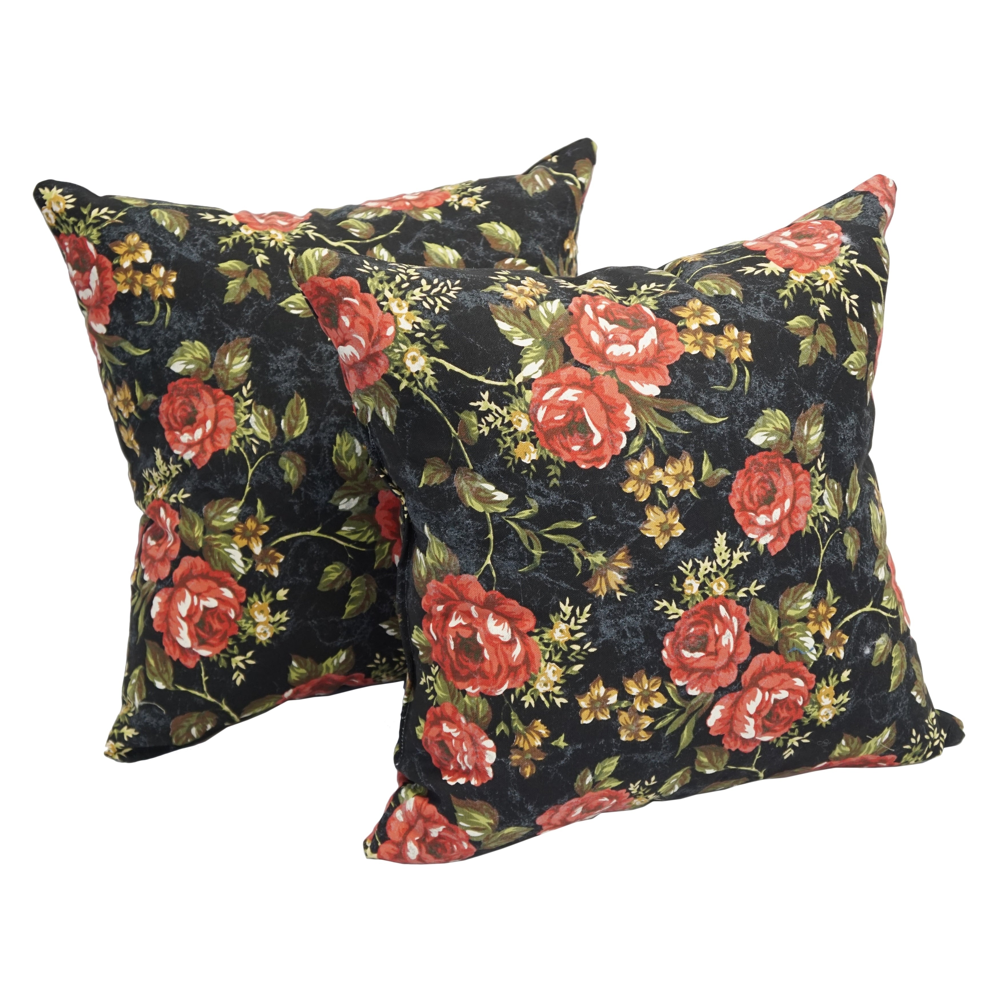 Midnight Rose 17 Inch Accent Throw Pillow Set Of 2