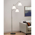 Homeglam Midtown Fabric Shades 3 Light Arch Floor Lamp
