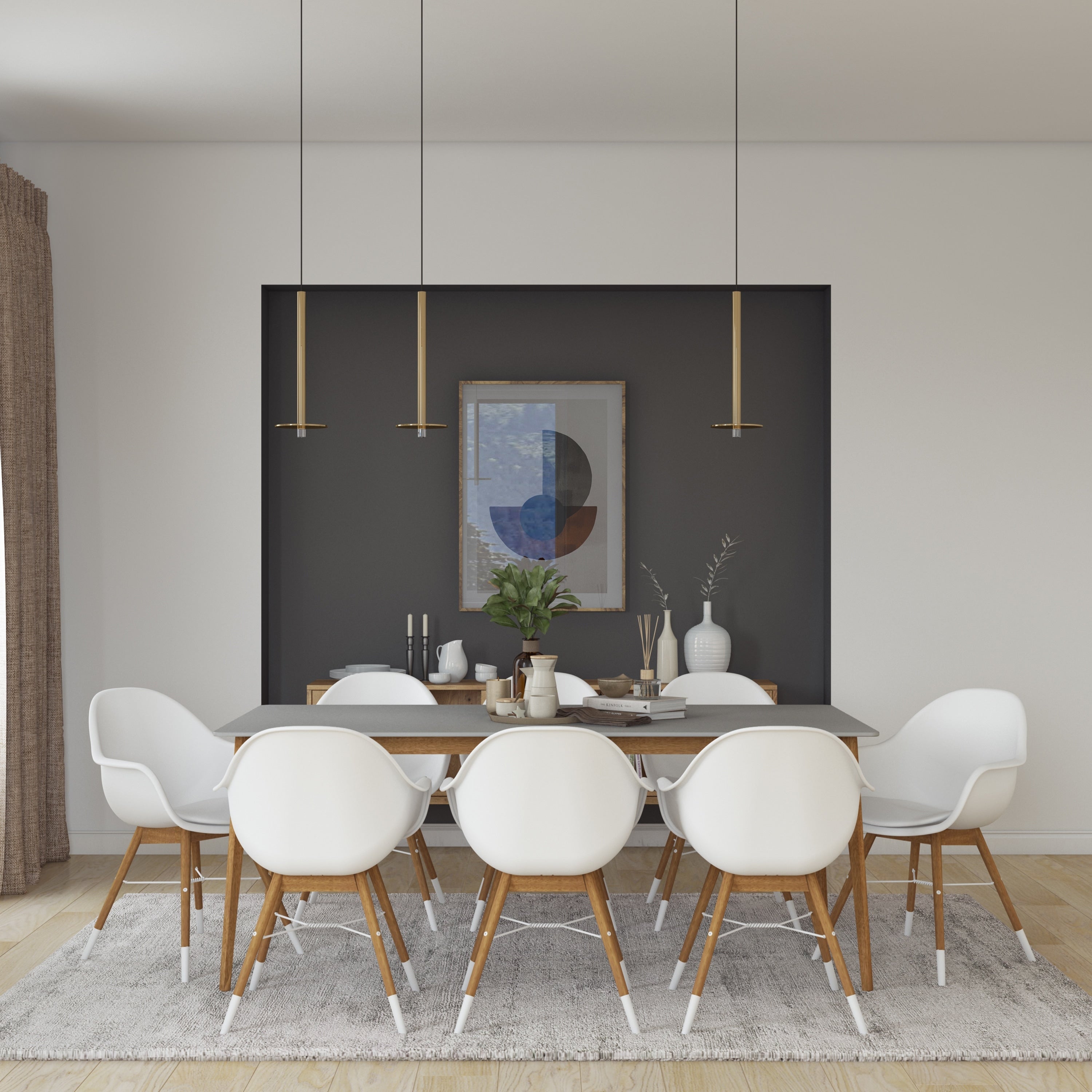 Midtown Concept Brune 9Pc Wood Indoor Dining Set