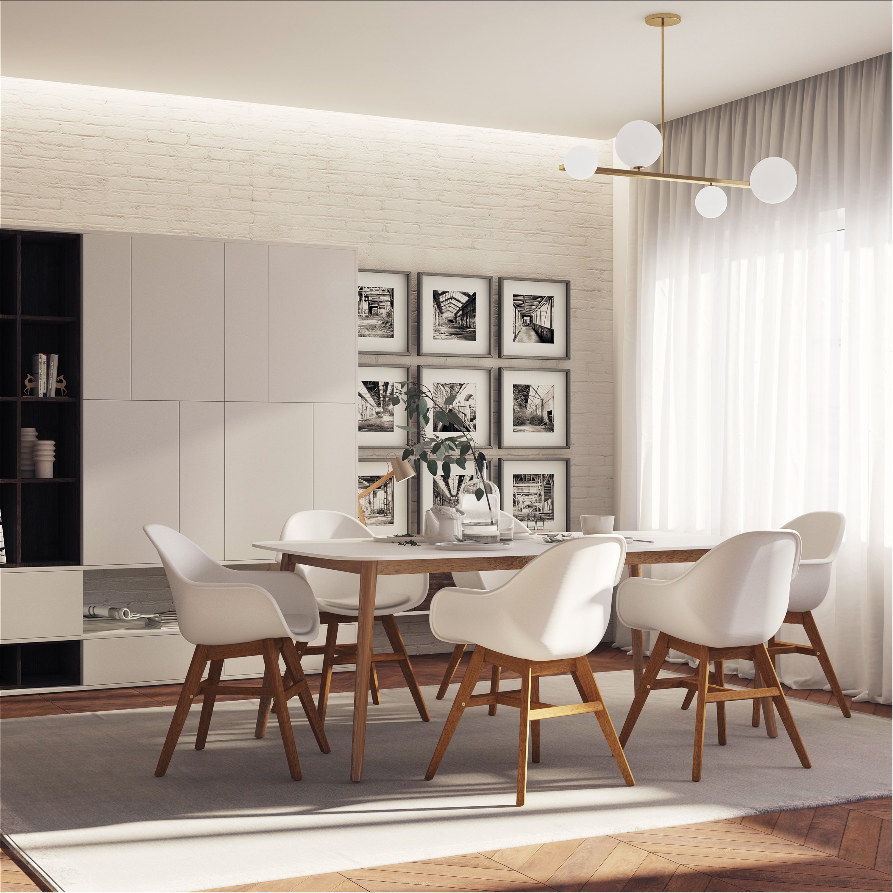 Urban Elements Nordic 7 Piece Dining Set With Cushions