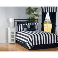 Midtown Contemporary Striep Black And White Comforter Set