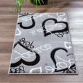 Miglena Grey Black Polypropylene Area Rug