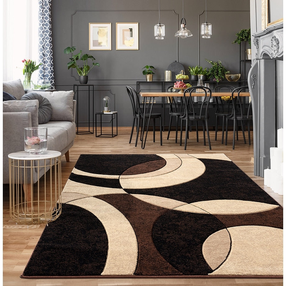 Miglena Beige Brown Polypropylene Area Rug