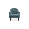 Mika Accent Chair Performance Polyester Blend Tufted Back Rubberwood Legs Light Blue