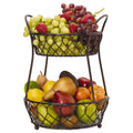 Gourmet Basic By Mikasa Loop And Lattice 2 Tier Basket Antique Black Finis