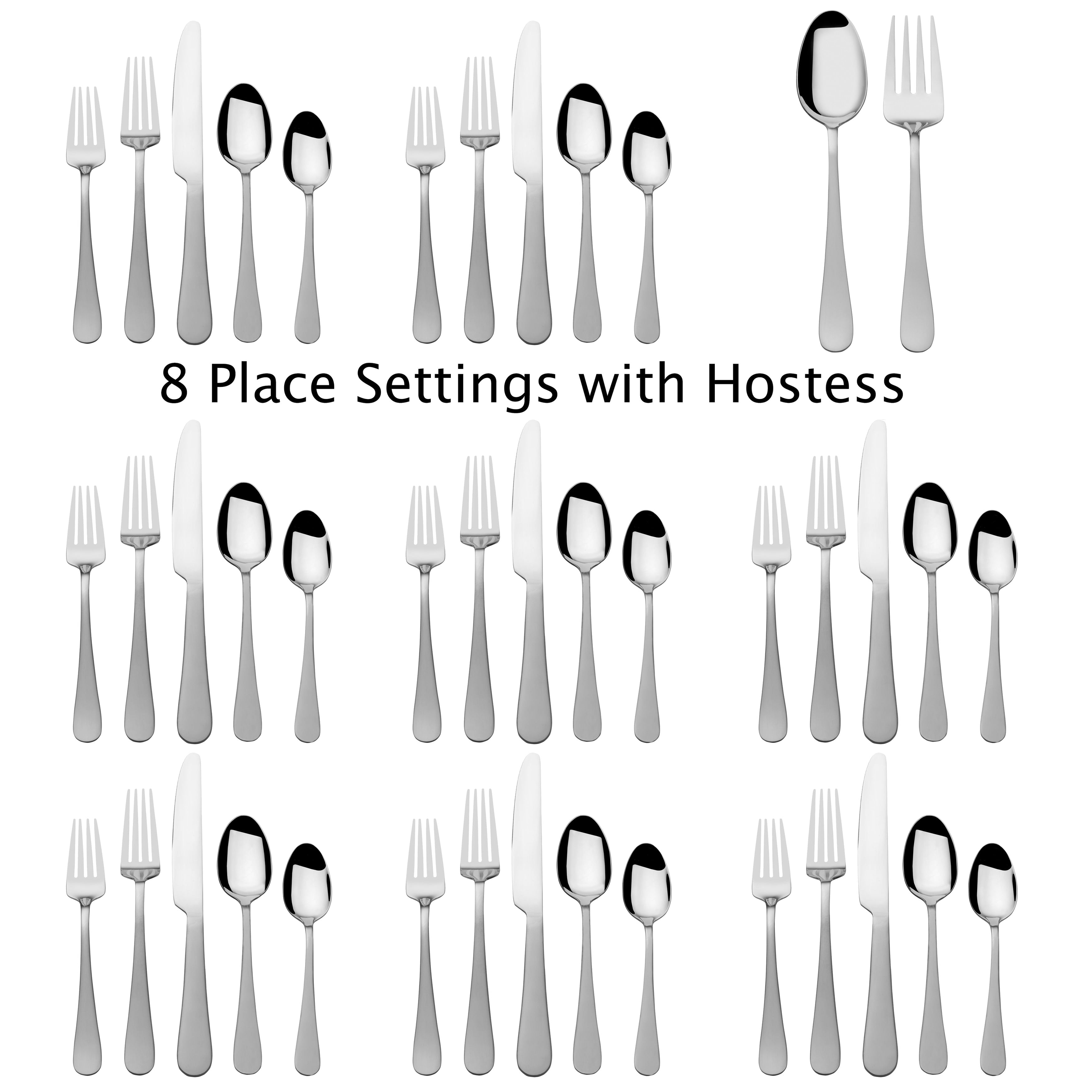Mikasa Gourmet Basic 18.0 Satin Symmetry 42 Pc Flatware Set