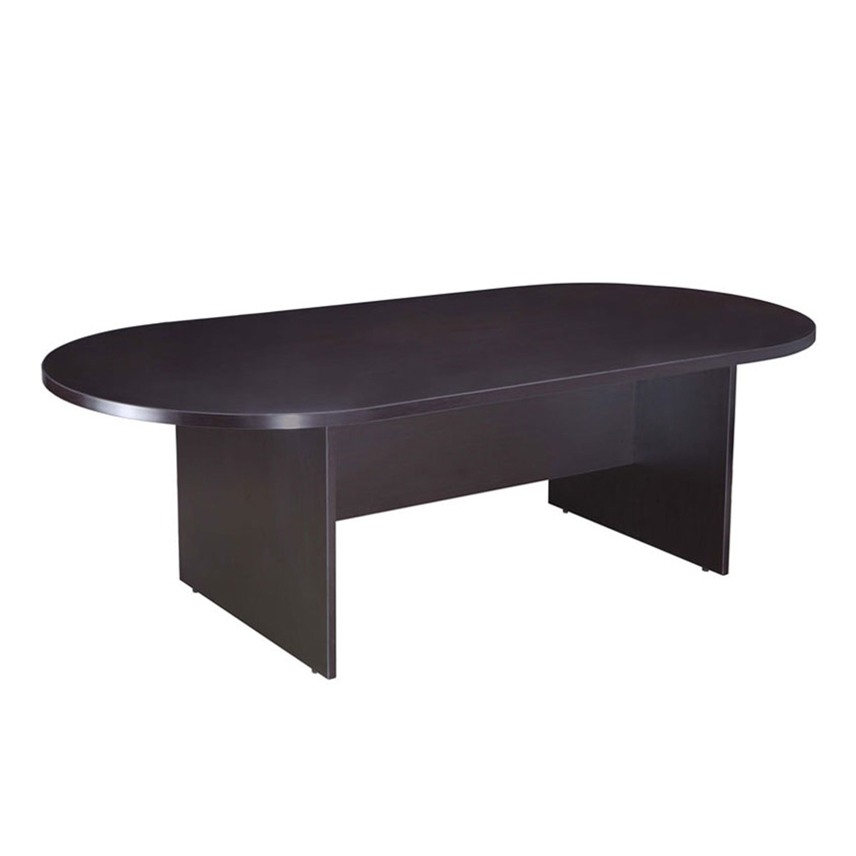 Mike 71 Inch Oval Conference Table With Panel Legs Mocha Brown