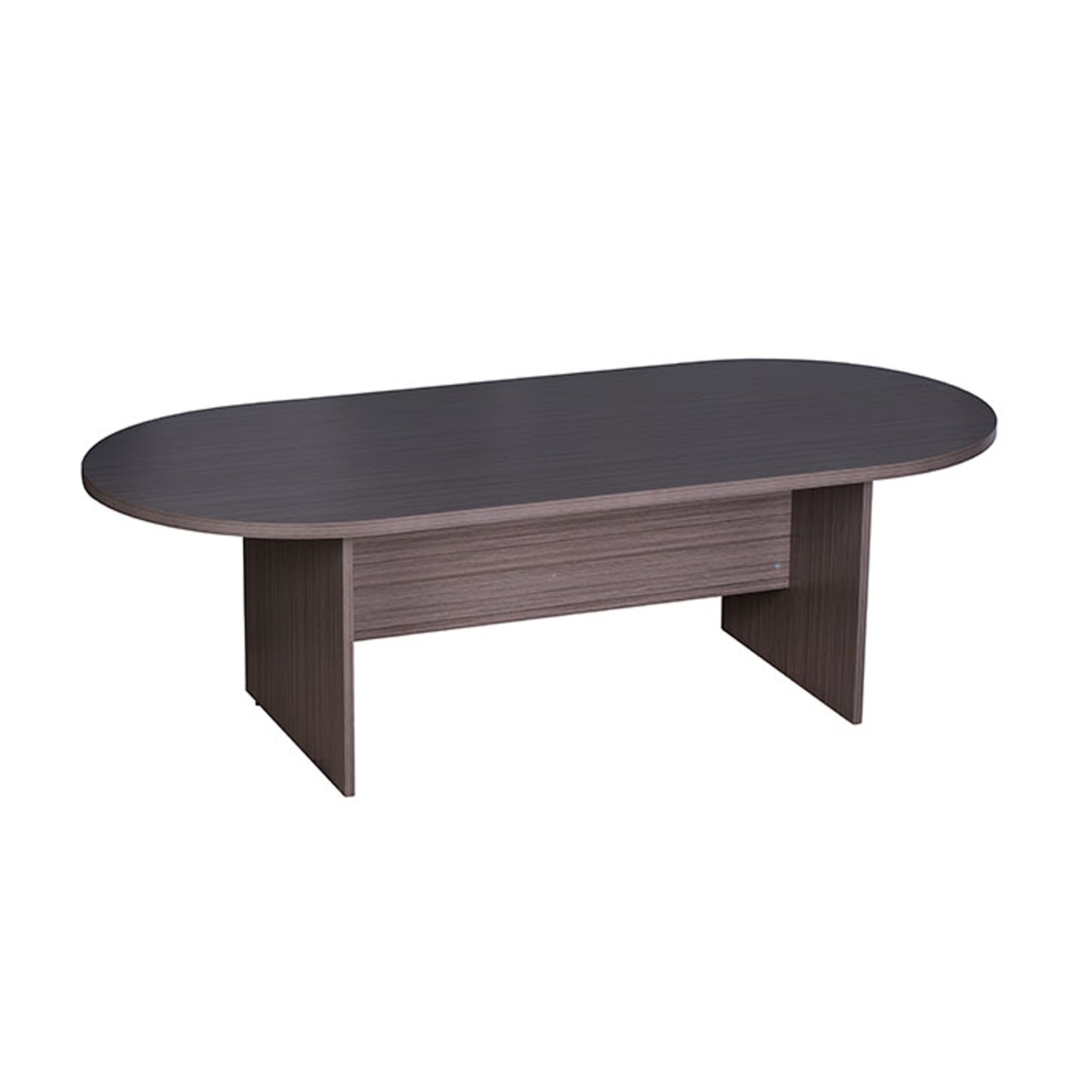 Mike 95 Inch Oval Conference Table With Panel Legs Driftwood Gray